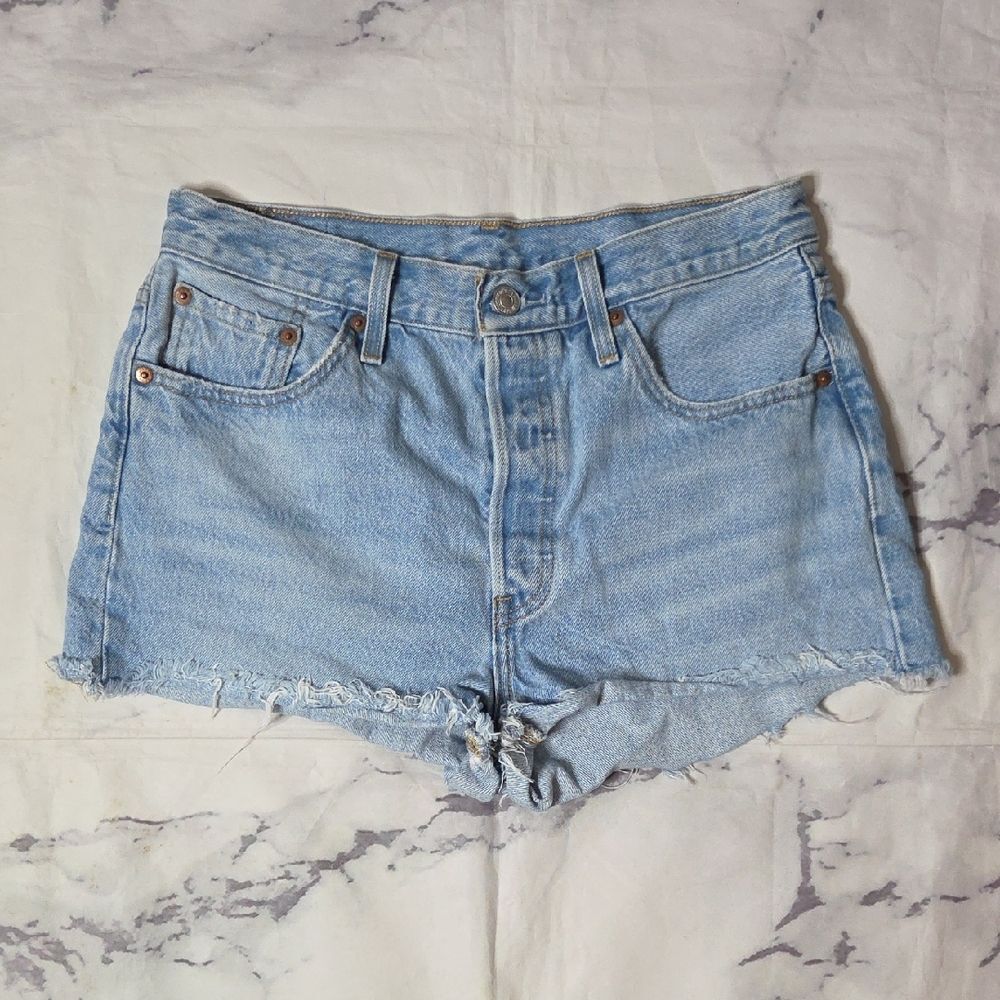 Levi's 501 Light Blue Denim Cutoff Shorts